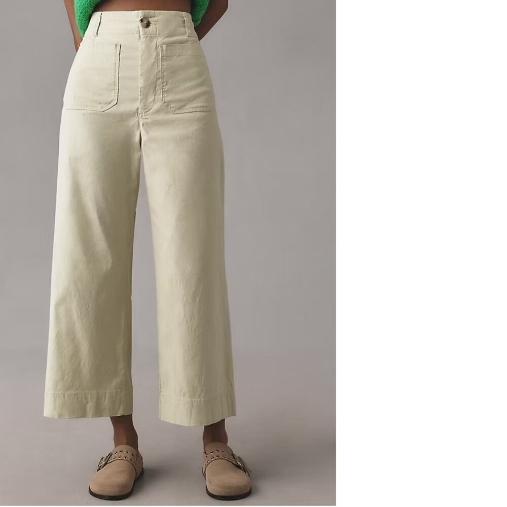 Anthropologie The Colette Cropped Wide-Leg Pants by Maeve 29 new mint color nwt - Picture 2 of 5